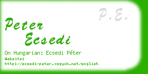 peter ecsedi business card